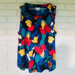 🔥Final SALE‼️Van Heusen Scoop Neckline Sleeveless Floral Blouse